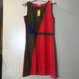 NWT Cremieux Rory Knit Dress Medium Red Blue